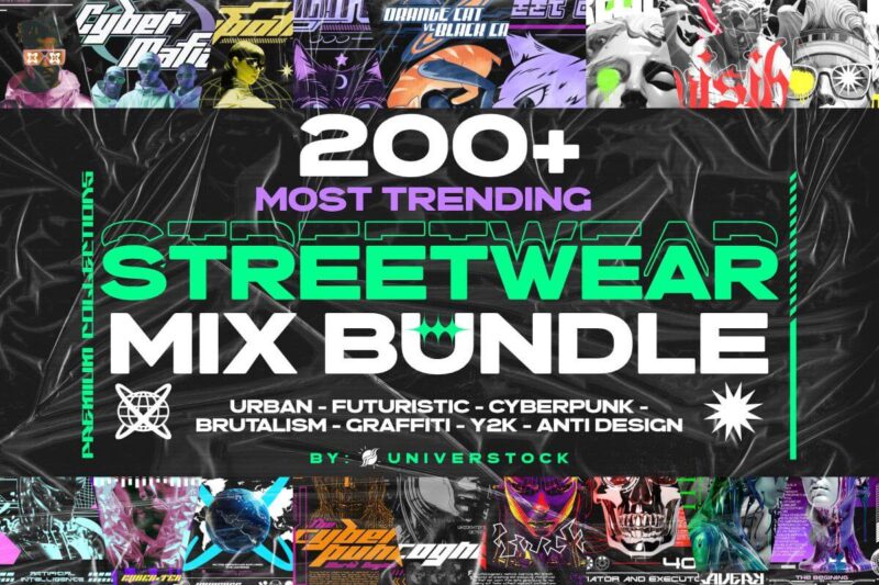 streetwear t-shirt designs mix bundle