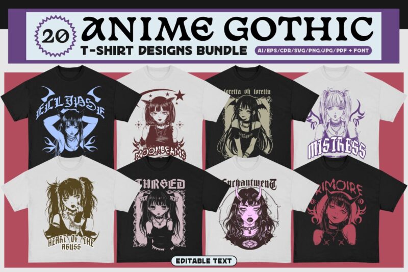 Anime Gothic Japanese T-shirt Designs