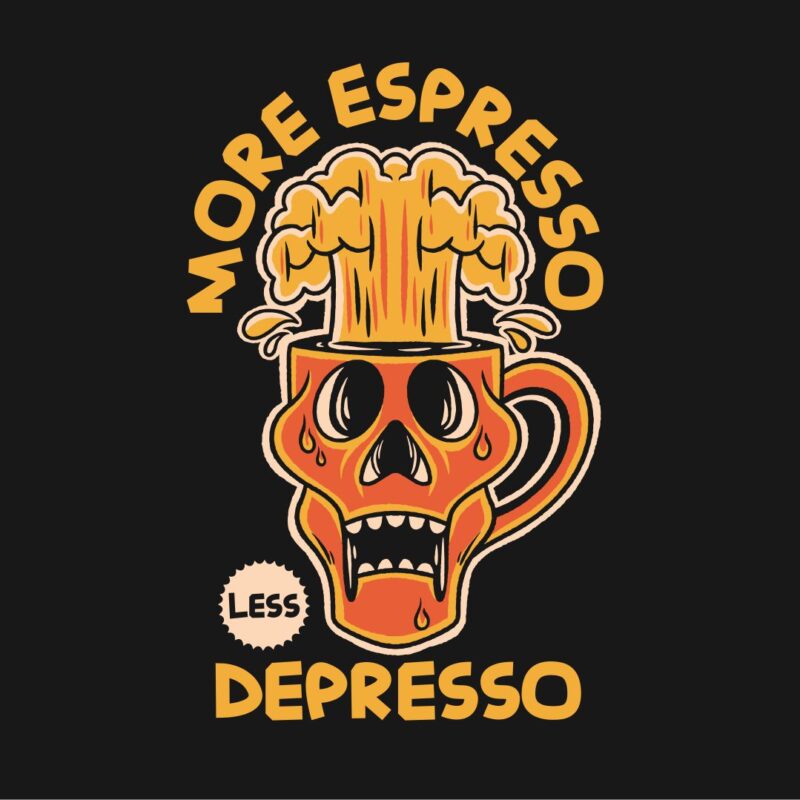 More Espesso Less Depresso Retro T-shirt