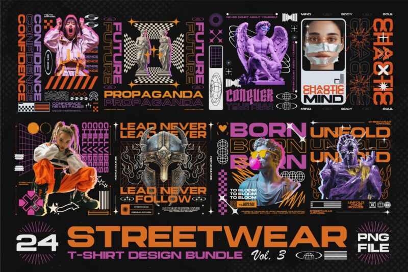 Streetwear PNG T-shirt Design Bundle Vol.3