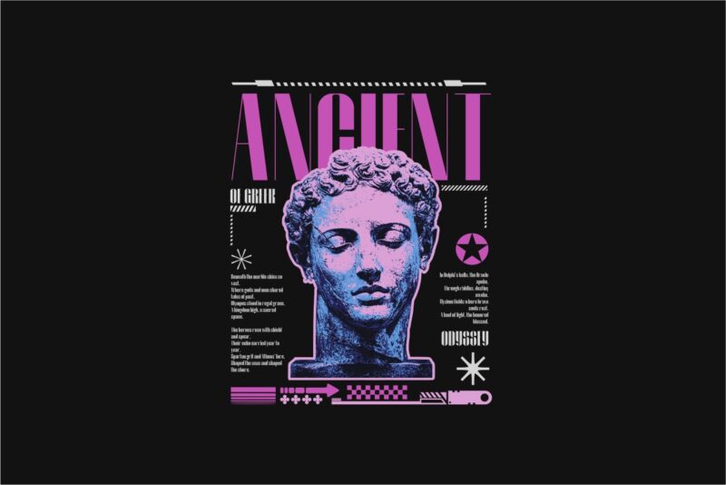 Ancient of Greek Streetwear PNG T-shirt Design