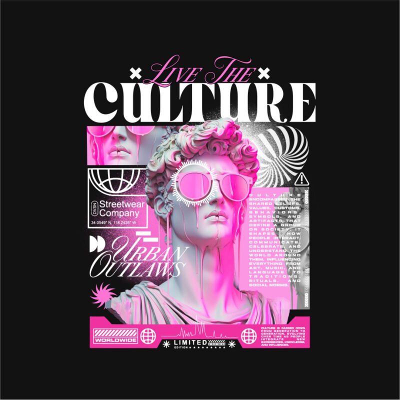 Live the Culture Streetwear PNG T-shirt Design