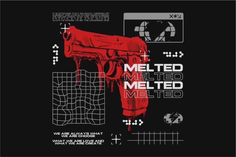 Melted Streetwear PNG T-shirt Design