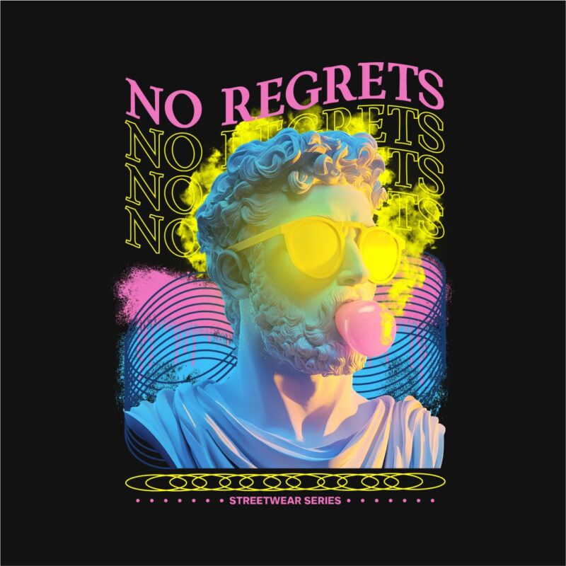 No Regrets Streetwear PNG T-shirt Design