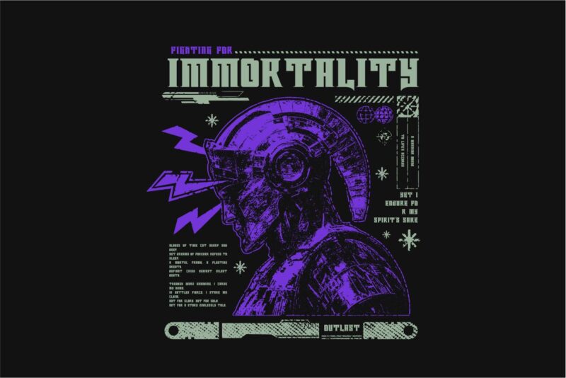 Fighting for Immortality Streetwear PNG T-shirt Design