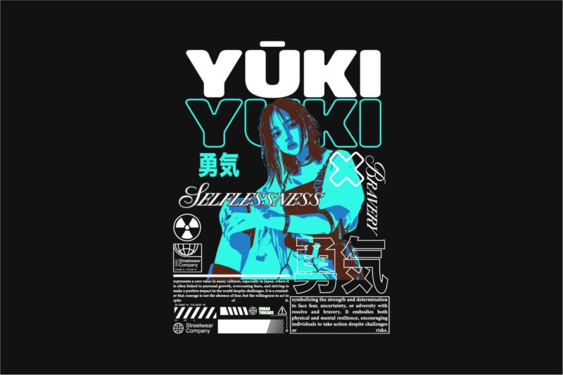 Yuki Streetwear PNG T-shirt Design