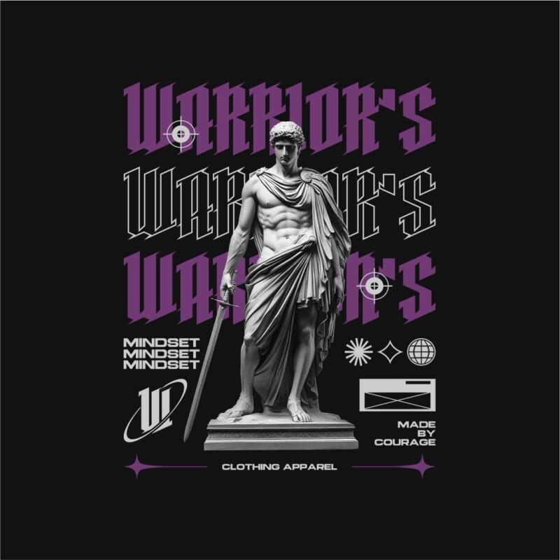 Warrior's Mindset Streetwear PNG T-shirt Design