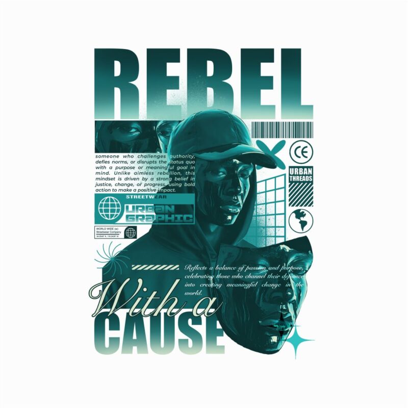 Rebel with a Cause Streetwear PNG T-shirt Design