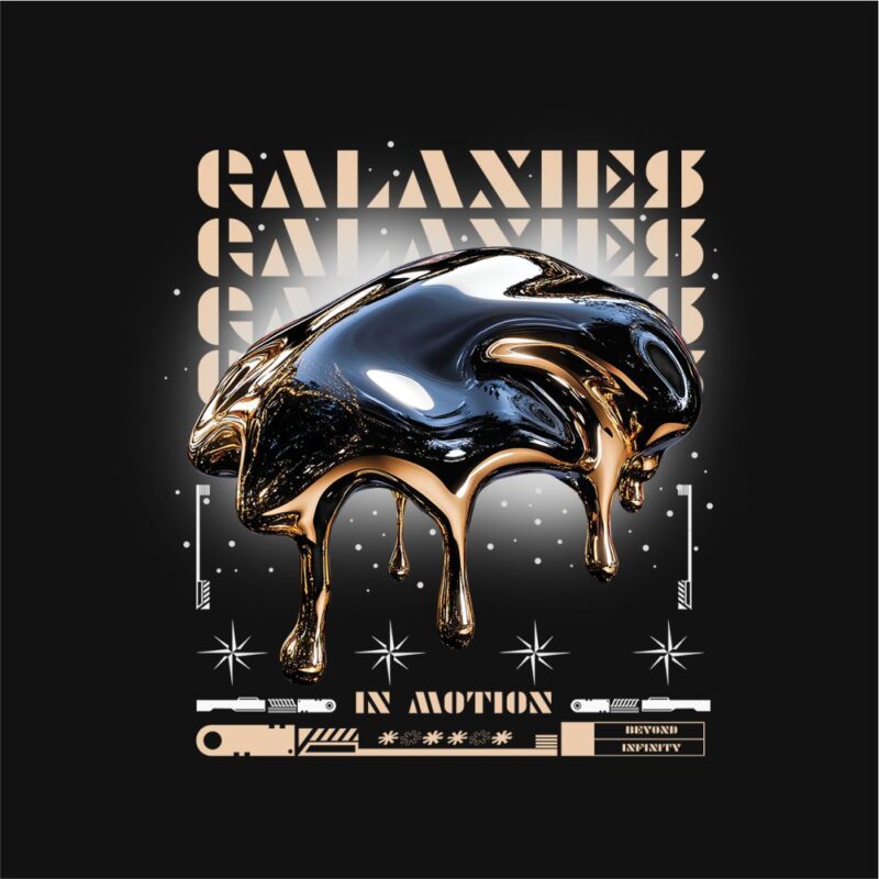 Galaxies in Motion Streetwear PNG T-shirt Design