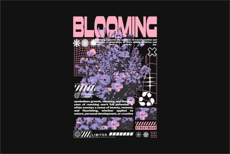 blooming Streetwear PNG T-shirt Design