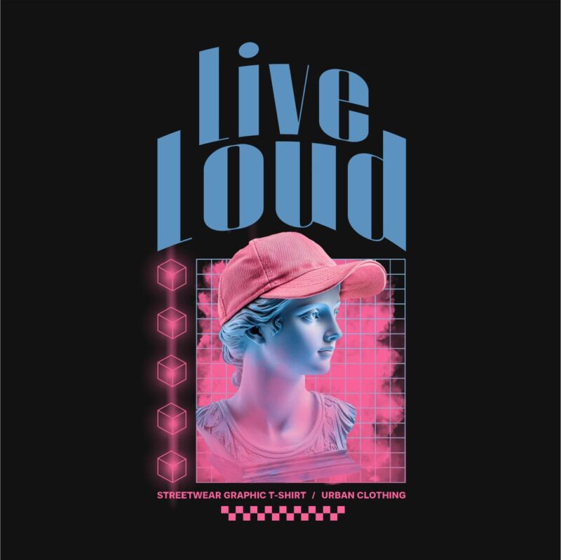 Live Loud Streetwear PNG T-shirt Design