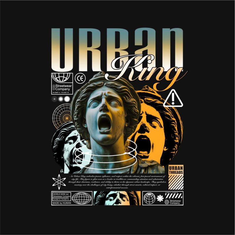 Urban King Streetwear PNG T-shirt Design