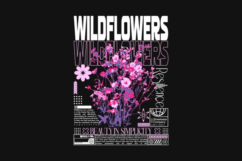 Wildflower Streetwear PNG T-shirt Design