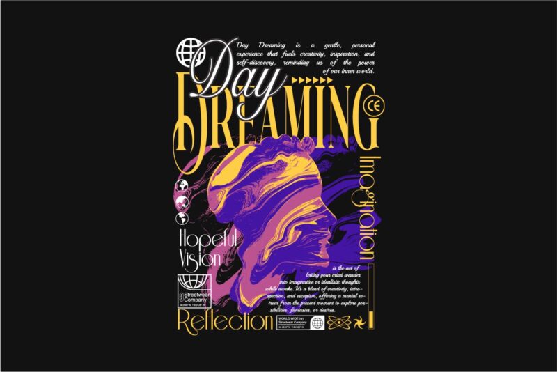 Day Dreaming Streetwear PNG T-shirt Design