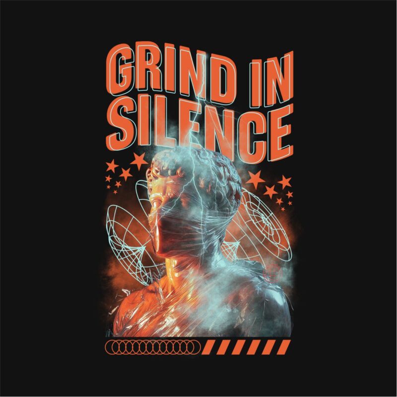 Grind in Silence Streetwear PNG T-shirt Design