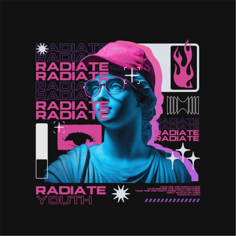 Radiate Youth Streetwear PNG T-shirt Design