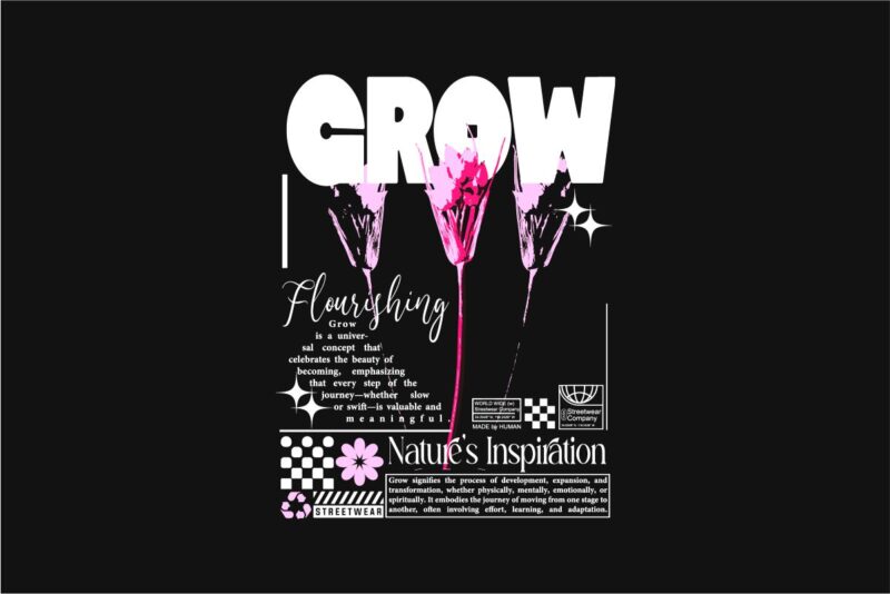 Grow Streetwear PNG T-shirt Design