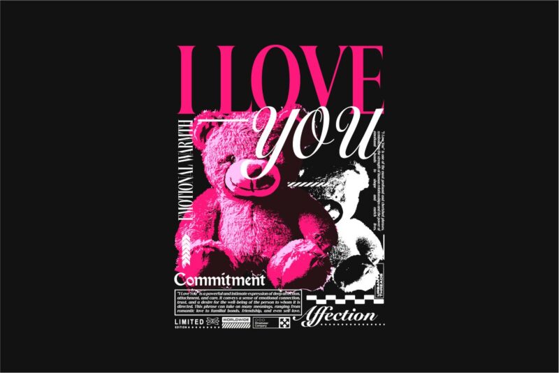 I Love You Streetwear PNG T-shirt Design