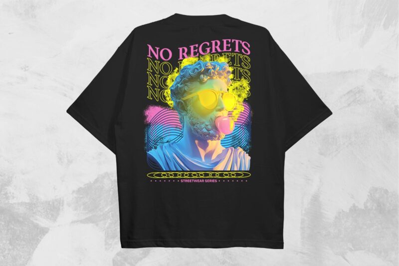 No Regrets Streetwear PNG T-shirt Design