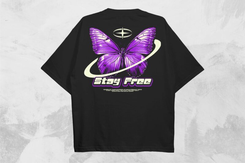 Stay Free Streetwear PNG T-shirt Design