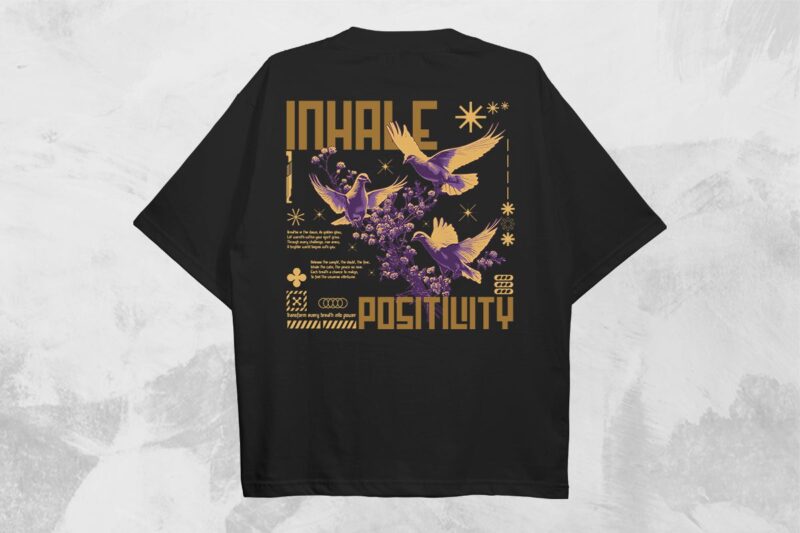 Inhale Positivity Streetwear PNG T-shirt Design