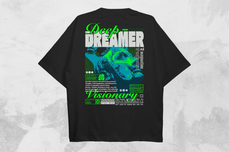 Deep Dreamer Streetwear PNG T-shirt Design