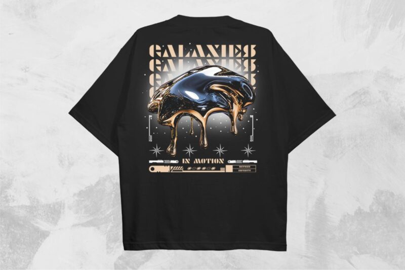 Galaxies in Motion Streetwear PNG T-shirt Design