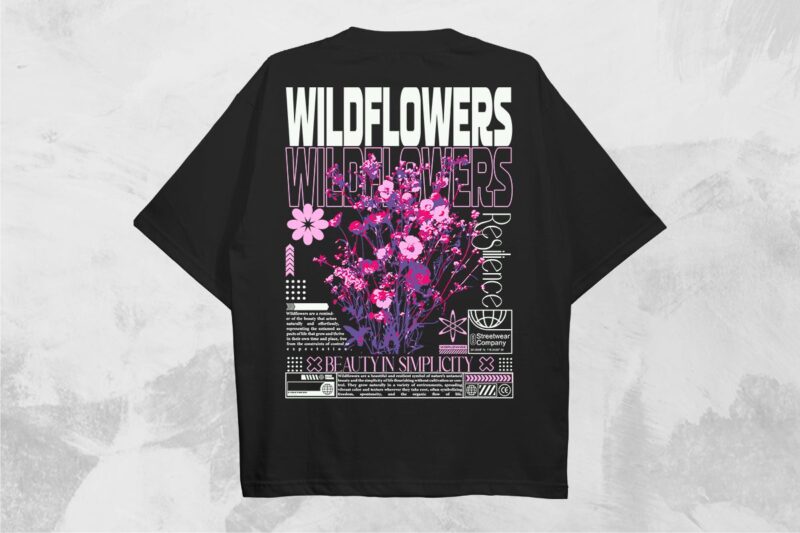 Wildflower Streetwear PNG T-shirt Design