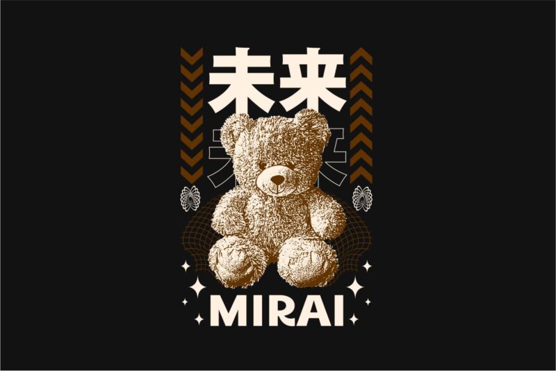 未来 - Mirai Streetwear PNG T-shirt Design