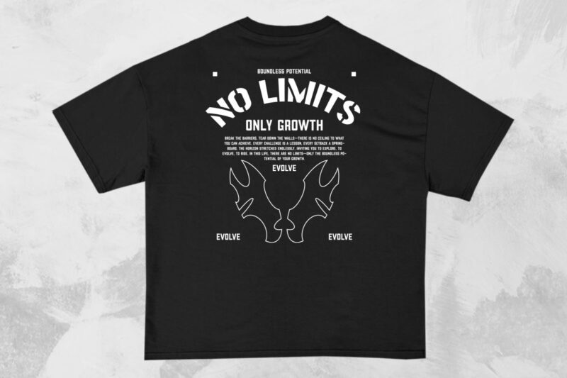 No Limits Streetwear Typography PNG T-shirt Design